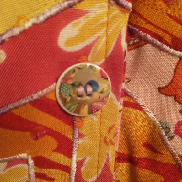 Vintage Sandy Starkman Silk Sequin Top Jacket Size Large Orange Pink - Picture 4 of 6